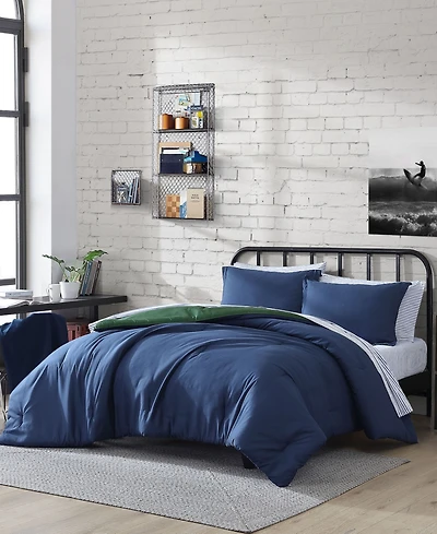 Nautica Solid Microfiber Reversible 6 Piece Comforter Set, Full
