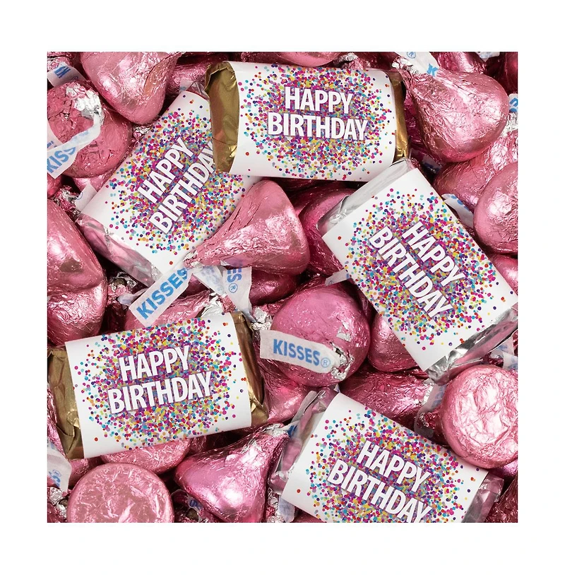 Just Candy Birthday Party Favors Hershey's Miniatures and Kisses by Candy, 128 Pieces
