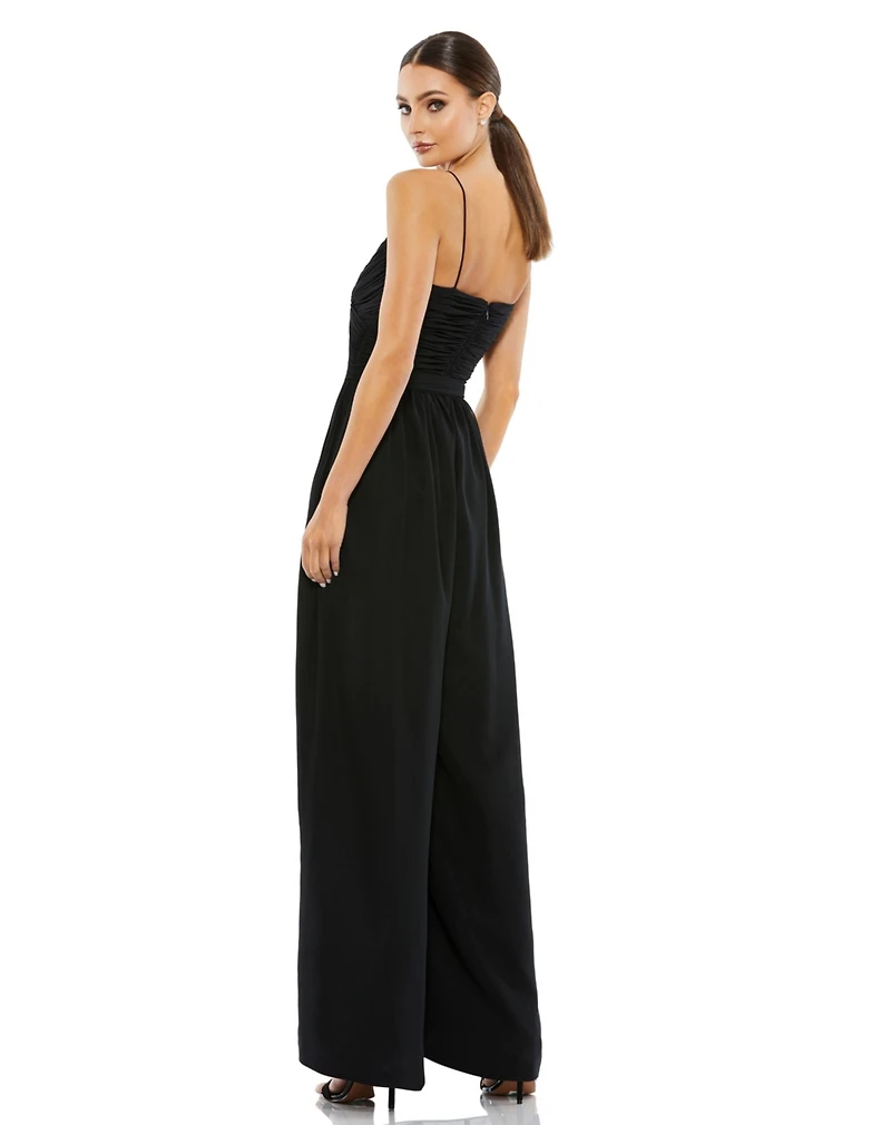 Mac Duggal Women's Ieena Ruched Sleeveless Tie Jumpsuit