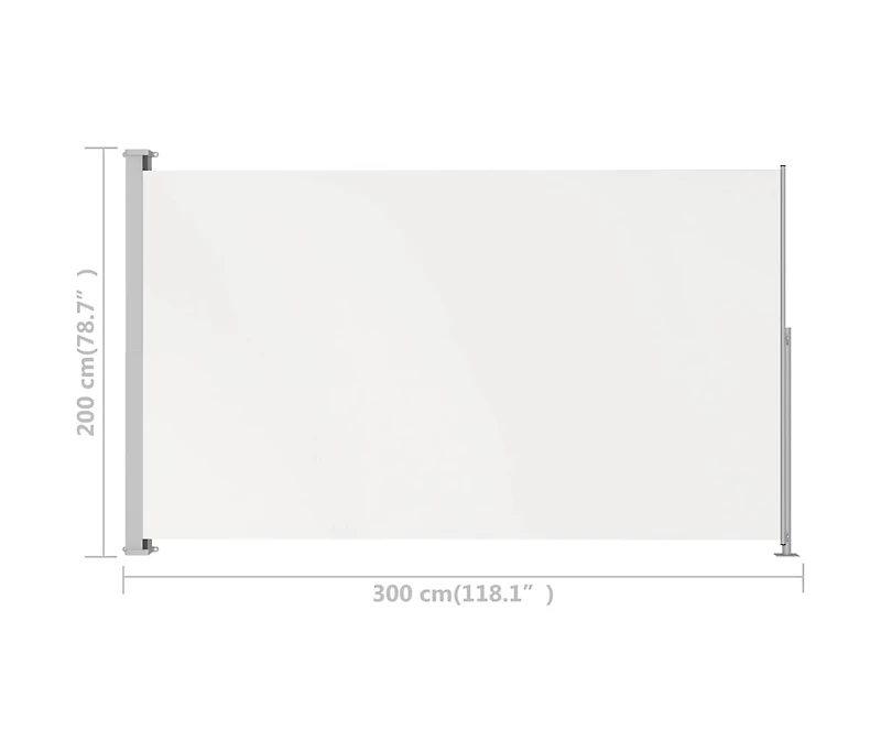 vidaXL Patio Retractable Side Awning 78.7"x118.1" Cream