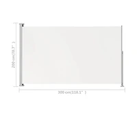 vidaXL Patio Retractable Side Awning 78.7"x118.1" Cream