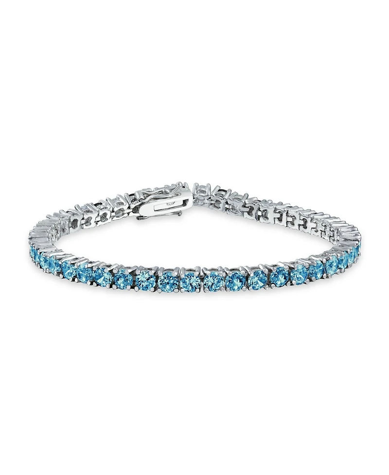 Bling Jewelry 12 Ctw 4 Prong Basket Set Solitaire Round Cubic Zirconia Cz Tennis Bracelet Prom 7.5 Inch