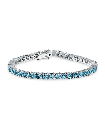 Bling Jewelry 12 Ctw 4 Prong Basket Set Solitaire Round Cubic Zirconia Cz Tennis Bracelet Prom 7.5 Inch