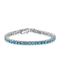 Bling Jewelry 12 Ctw 4 Prong Basket Set Solitaire Round Cubic Zirconia Cz Tennis Bracelet Prom 7.5 Inch