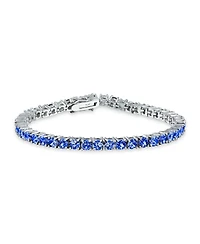 Bling Jewelry 12 Ctw 4 Prong Basket Set Solitaire Round Cubic Zirconia Cz Tennis Bracelet Prom 7.5 Inch