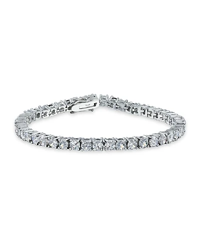 Bling Jewelry 12 Ctw 4 Prong Basket Set Solitaire Round Cubic Zirconia Cz Tennis Bracelet Prom 7.5 Inch