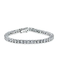 Bling Jewelry 12 Ctw 4 Prong Basket Set Solitaire Round Cubic Zirconia Cz Tennis Bracelet Prom 7.5 Inch