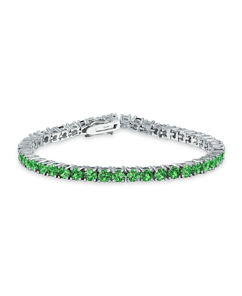 Bling Jewelry 12 Ctw 4 Prong Basket Set Solitaire Round Cubic Zirconia Cz Tennis Bracelet Prom 7.5 Inch