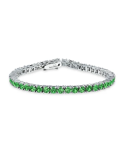 Bling Jewelry 12 Ctw 4 Prong Basket Set Solitaire Round Cubic Zirconia Cz Tennis Bracelet Prom 7.5 Inch