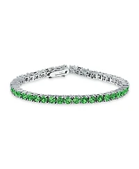 Bling Jewelry 12 Ctw 4 Prong Basket Set Solitaire Round Cubic Zirconia Cz Tennis Bracelet Prom 7.5 Inch