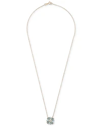 Blue Topaz (1-1/4 ct. t.w.) & Lab-Grown White Sapphire (1/8 ct. t.w.) Baguette Cluster 17" Pendant Necklace in 14k Gold-Plated Sterling Silver