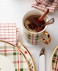Lenox Holiday Plaid Gold-Trimmed Mugs, Set of 4