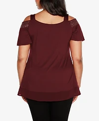 Belldini Plus Cold-Shoulder Top