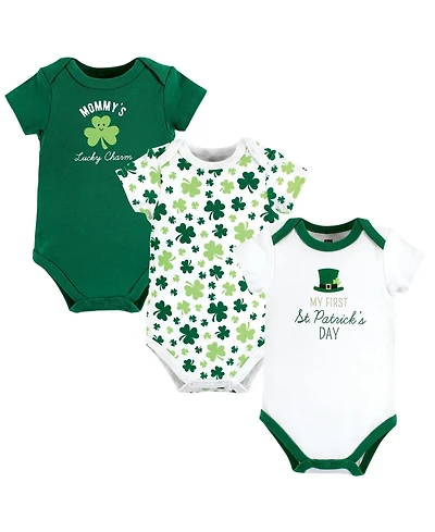 Hudson Baby Boys Cozy Lightweight Cotton Bodysuits 3-Pack