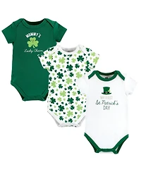 Hudson Baby Boys Cozy Lightweight Cotton Bodysuits 3-Pack