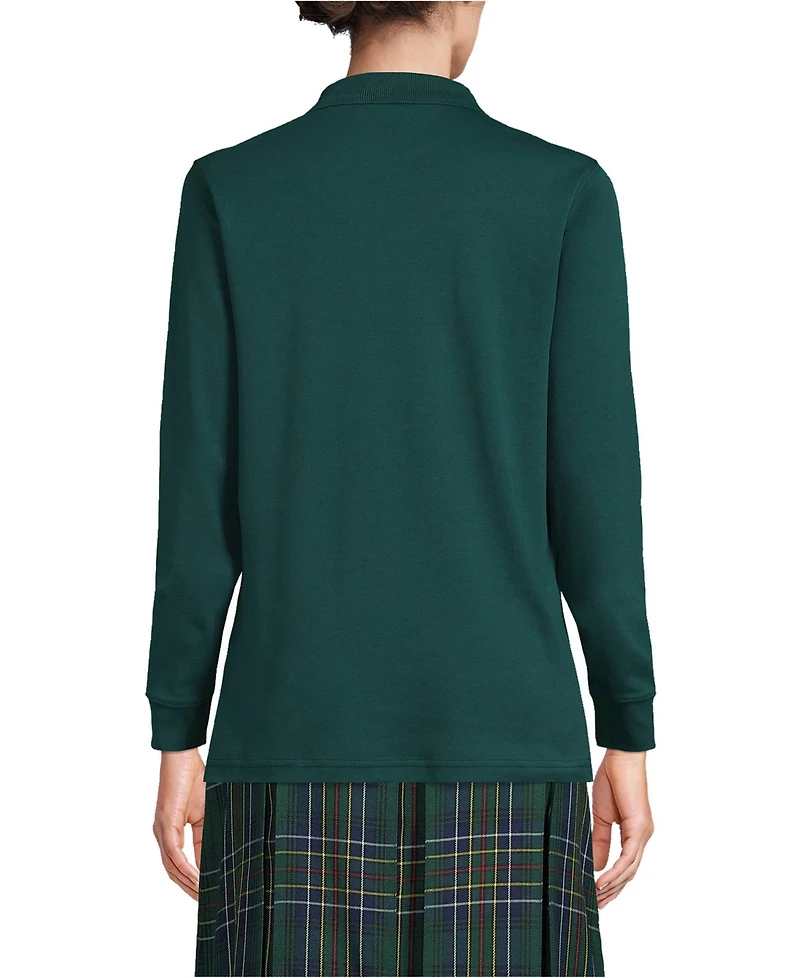 Lands' End Women's Tall Long Sleeve Interlock Polo Shirt