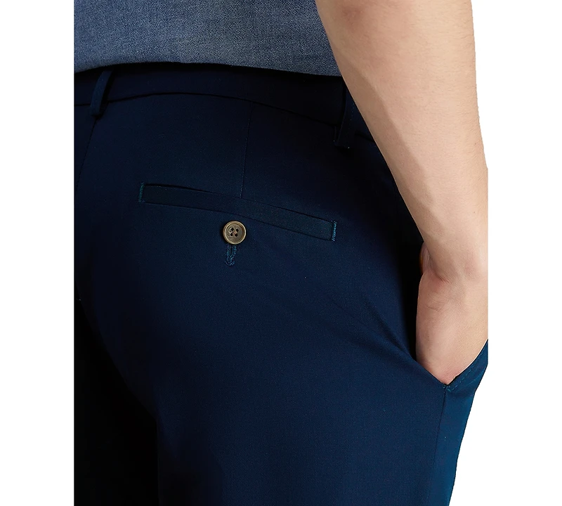 Haggar Men's Premium No Iron Khaki Straight-Fit Stretch Flat-Front Pants