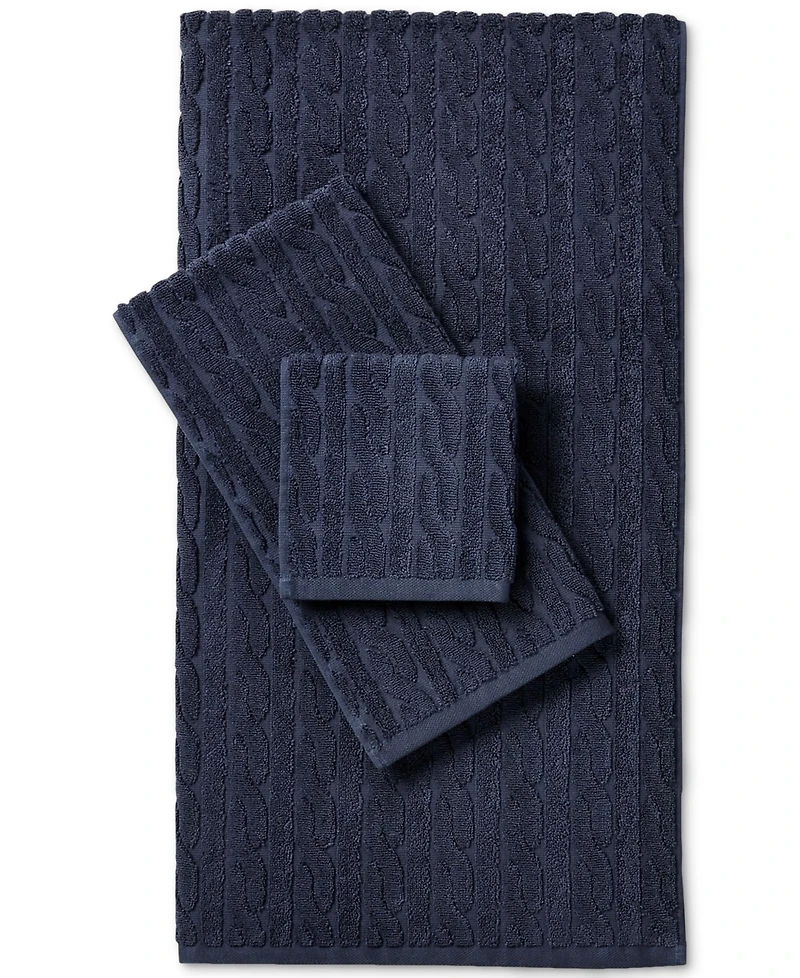 Lauren Ralph Sanders Cable Bath Towel, 30" x 56"
