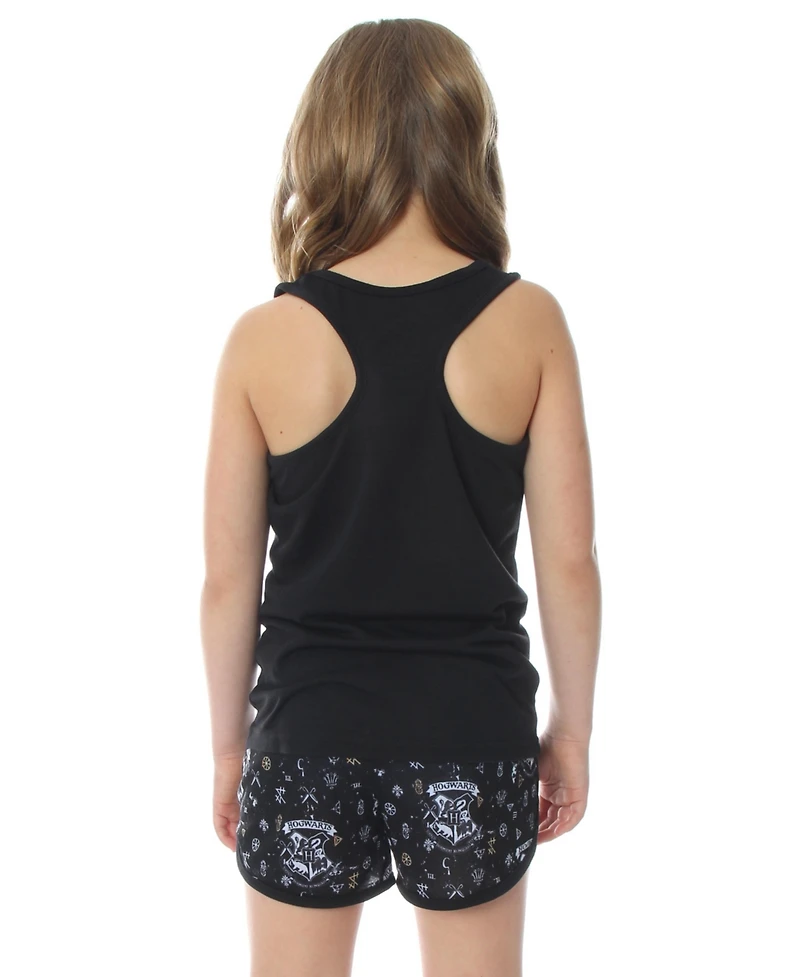 Harry Potter Girls Hogwarts House Crest Racerback Tank Shorts 2PC Pajama Set