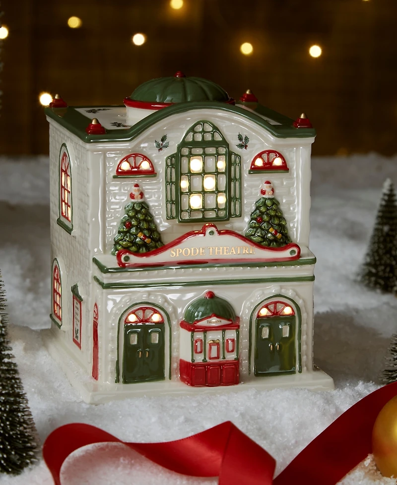 Spode Christmas Tree Village Led Lighted Figural Theatre