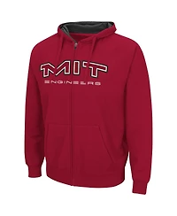 Men's Colosseum Cardinal Mit Engineers Arch & Logo 3.0 Full-Zip Hoodie