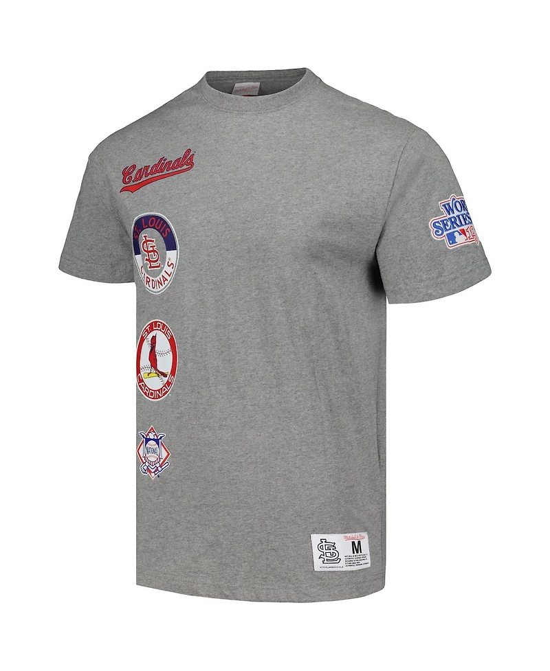 Men's Mitchell & Ness Heather Gray St. Louis Cardinals Cooperstown Collection City T-shirt