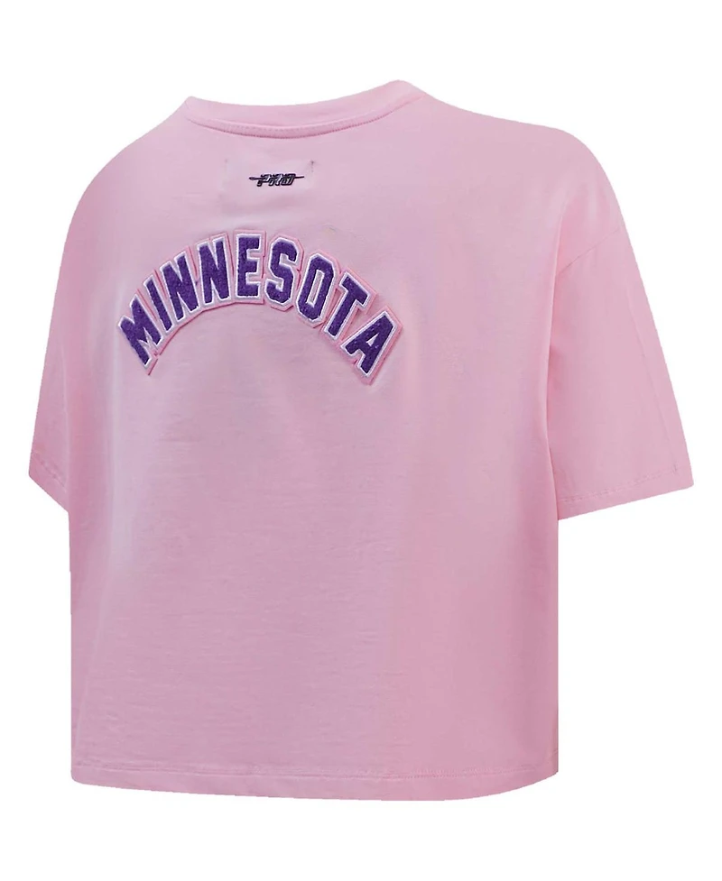 Women's Pro Standard Pink Minnesota Vikings Cropped Boxy T-shirt