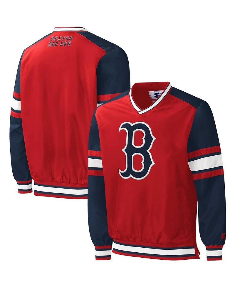 Men's Starter Red Boston Red Sox Yardline Pullover Windbreaker