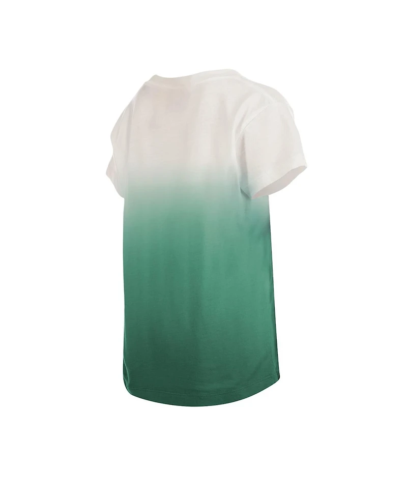 Big Girls New Era Green Green Bay Packers Multi Logo Ombre V-Neck T-shirt