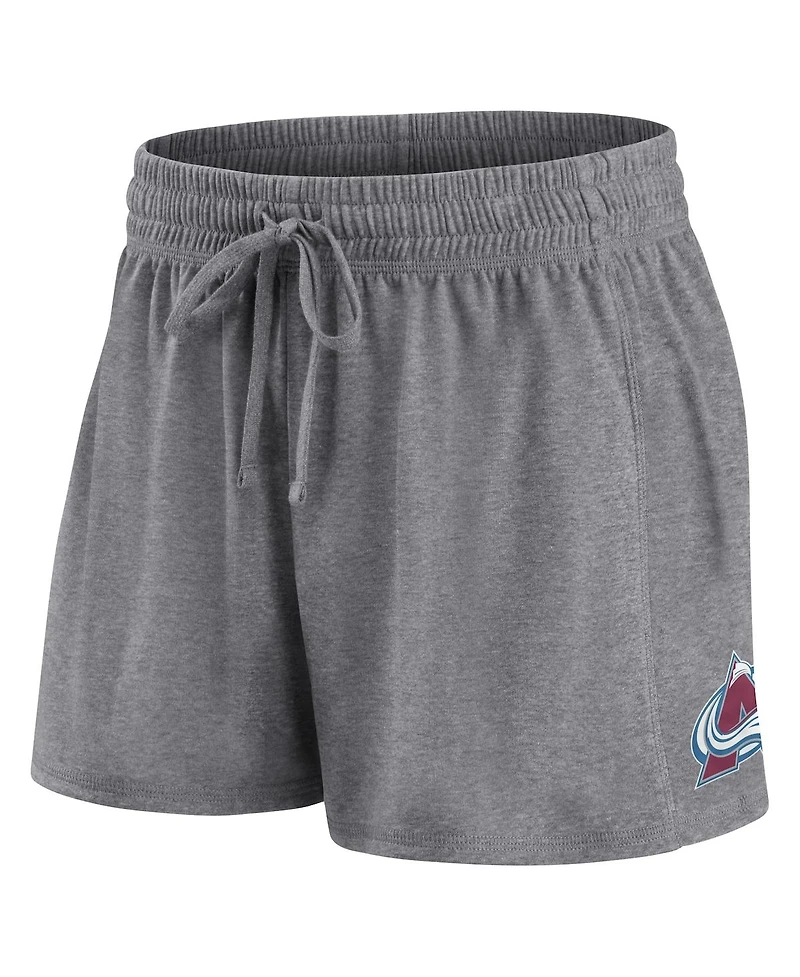 Women's Fanatics Burgundy, Gray Colorado Avalanche Script T-shirt and Shorts Set