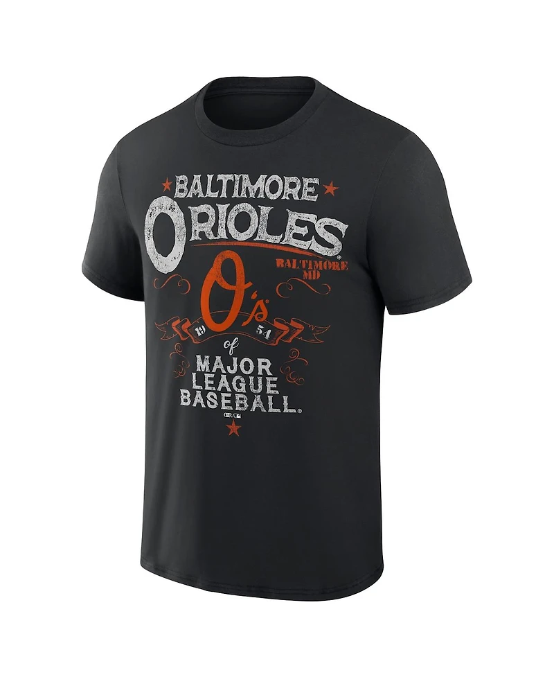 Men's Darius Rucker Collection by Fanatics Black Baltimore Orioles Beach Splatter T-shirt