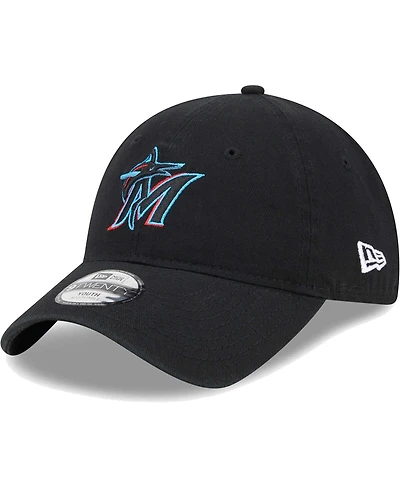 Little Boys and Girls New Era Black Miami Marlins Team 9TWENTY Adjustable Hat