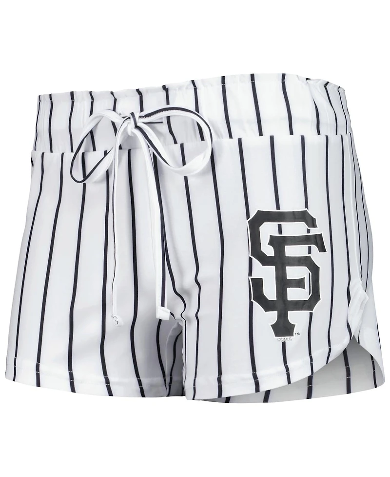 Women's Concepts Sport White San Francisco Giants Reel Pinstripe Tank Top and Shorts Sleep Set