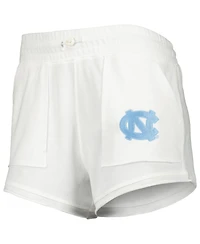 Women's Concepts Sport White North Carolina Tar Heels Sunray Notch Neck Long Sleeve T-shirt and Shorts Set
