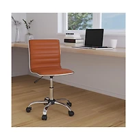 Merrick Lane Amelie Home Office Chair Ergonomic Executive Ribbed Low Back Armless Computer Desk - Base, Frame & Border