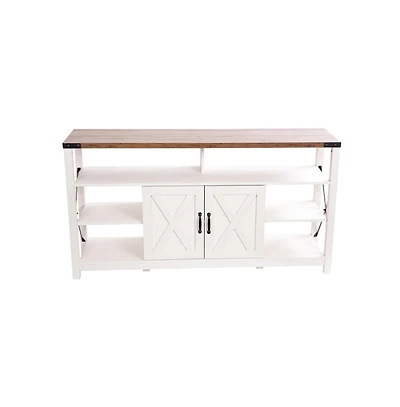 Merrick Lane Green River Media Console With Open And Closed Storage