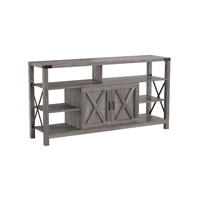 Merrick Lane Green River Media Console With Open And Closed Storage