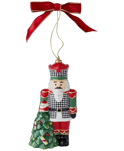 Spode Christmas Tree Houndstooth Nutcracker Ornament