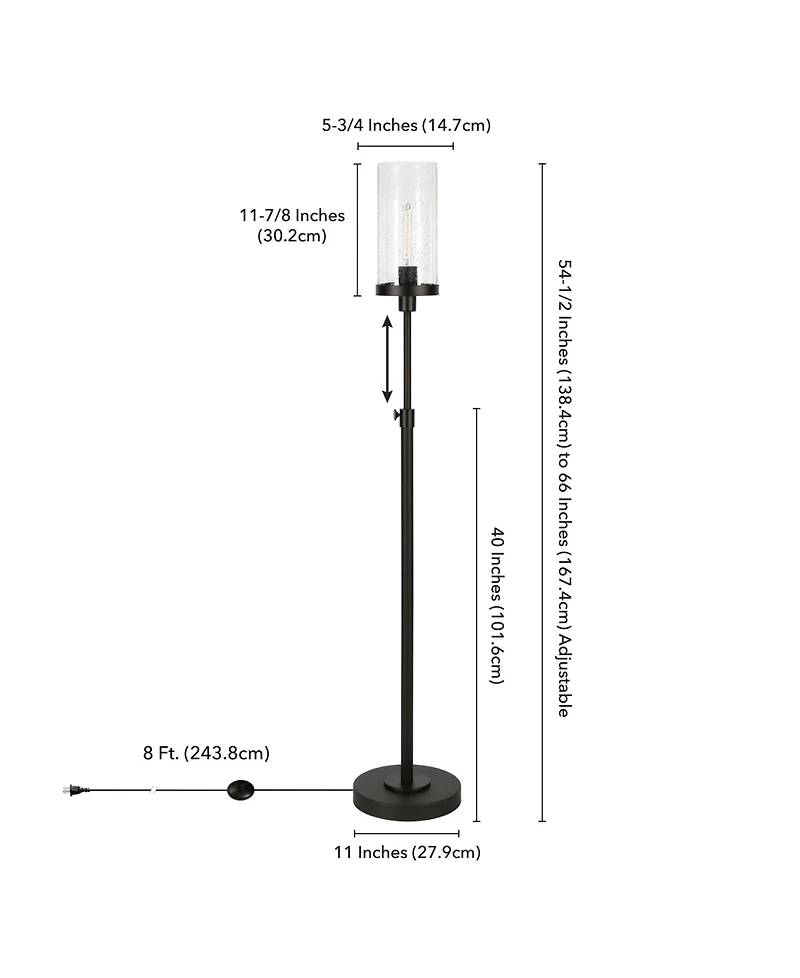 Hudson & Canal Frieda 66" Glass Shade Tall Floor Lamp