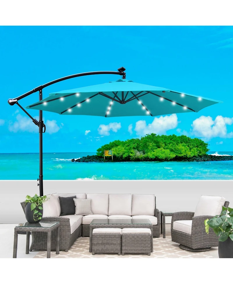 Streamdale Solar Led Patio Umbrella, Waterproof, 8 Ribs
