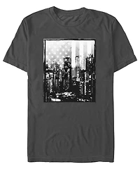 Fifth Sun Men's Generic Additude Distressed Skyline Short Sleeves T-shirt