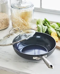 Blue Diamond Hard Anodized Ceramic Nonstick 11" Frying Pan with Lid