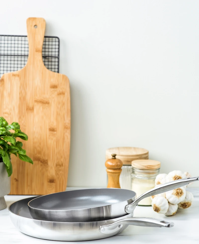 GreenPan Chatham Tri-Ply Stainless Steel Ceramic Nonstick 2 Piece Frying Pan Set