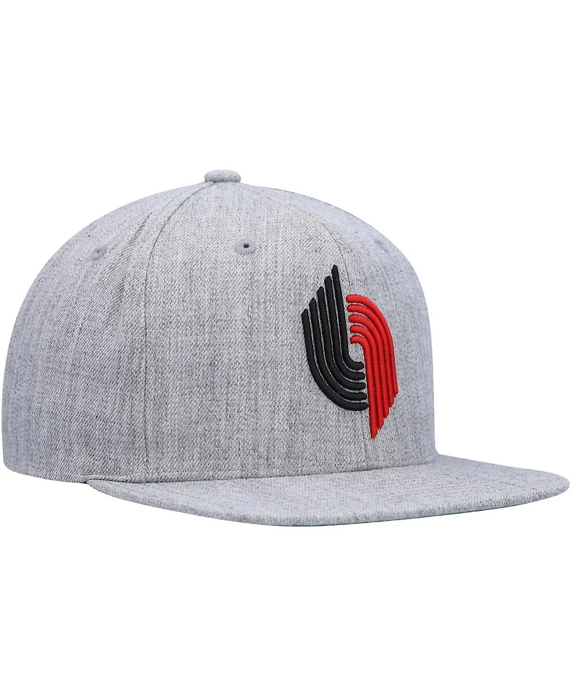 Men's Mitchell & Ness Heather Gray Portland Trail Blazers Hardwood Classics 2.0 Snapback Hat