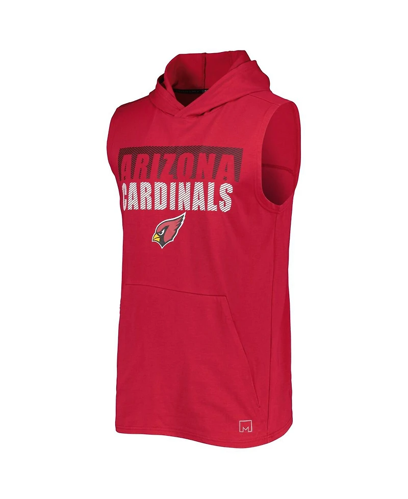 Men's Msx by Michael Strahan Cardinal Arizona Cardinals Relay Sleeveless Pullover Hoodie