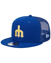 Men's New Era Royal Seattle Mariners Cooperstown Collection Team Color Trucker 9FIFTY Snapback Hat