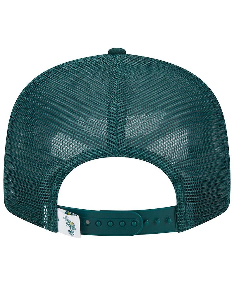 Men's New Era Green Oakland Athletics Cooperstown Collection Team Color Trucker 9FIFTY Snapback Hat