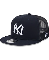 Men's New Era Navy New York Yankees Cooperstown Collection Team Color Trucker 9FIFTY Snapback Hat