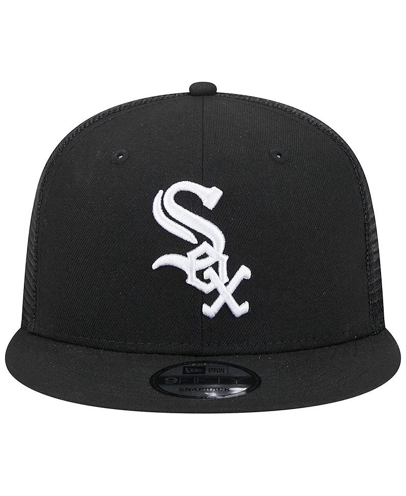 Men's New Era Black Chicago White Sox Team Color Trucker 9FIFTY Snapback Hat