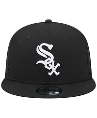 Men's New Era Black Chicago White Sox Team Color Trucker 9FIFTY Snapback Hat